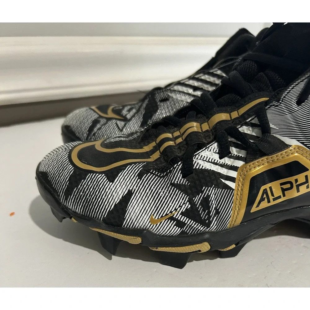 Nike Alpha Fastflex Cv0585-071 Baseball Football Cleat Black Gold EUC Youth 6